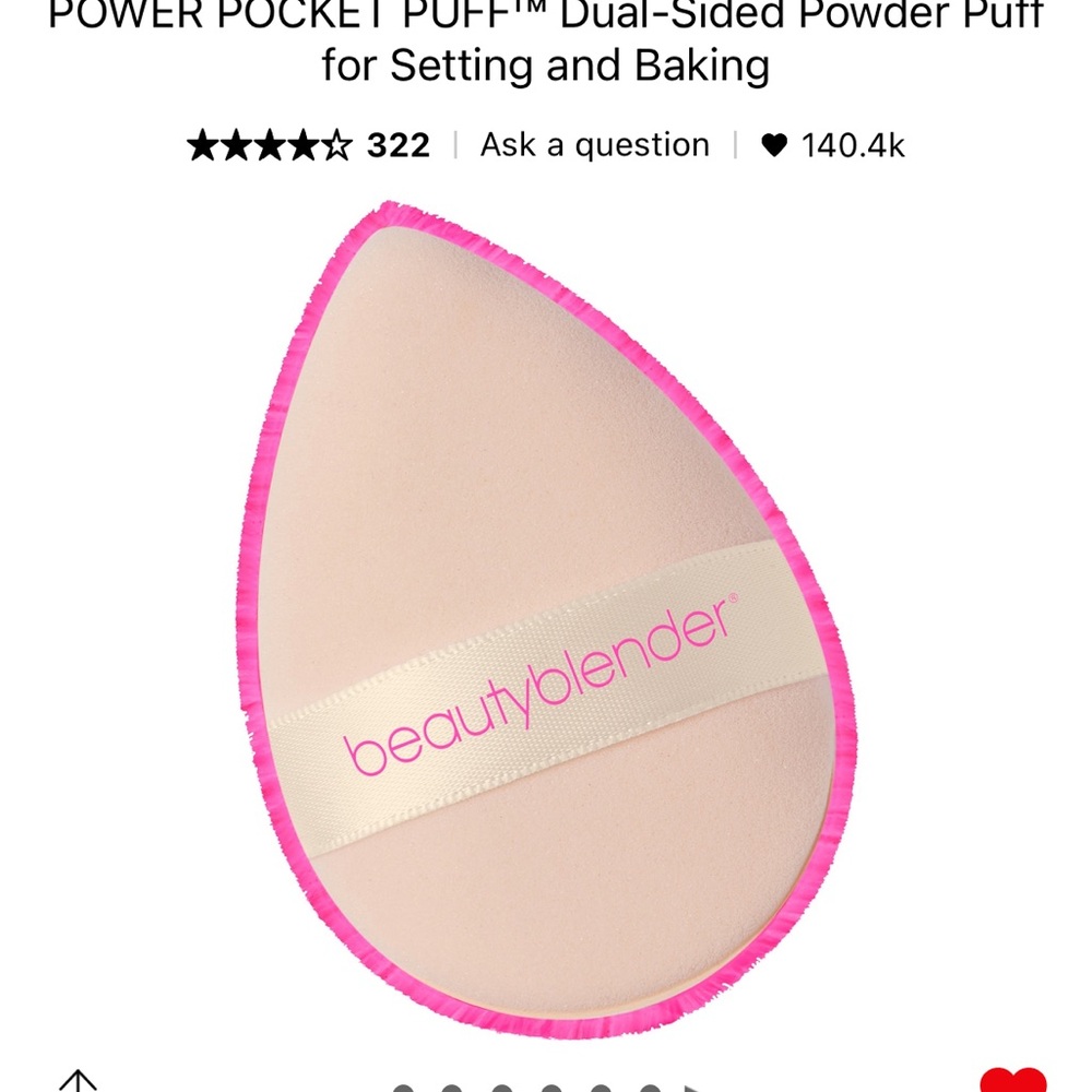 BEAUTYBLENDER
POWER POCKET PUFF™ Dual-Sided Powder Puff for Setting and Baking